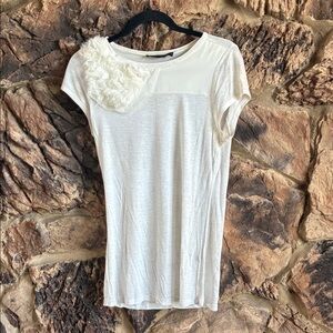 The Limited White Short Sleeve Top with Textured Accent